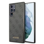 Guess GUHCS22LG4GFGR S22 Ultra S908 szary/grey hard case 4G Metal Gold Logo, Guess