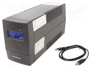 Power supply: UPS; 600W; 1kVA; Uin: 140÷300V; 286x100x144mm; 9Ah QOLTEC