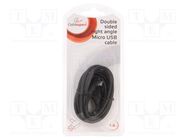 Cable; USB 2.0; USB A plug,USB B micro plug (angle); 1.8m; black GEMBIRD