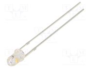 LED; 3mm; white warm; blinking; 5800÷7000mcd; 30°; 3÷5V; 20mA; 6.8Hz 