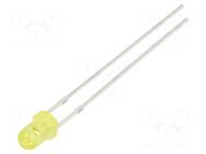 LED; 3mm; yellow; 500÷750mcd; 30°; Front: convex; 1.8÷2.2VDC; 66mW OPTOSUPPLY