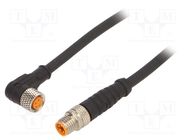 Connection lead; M8; PIN: 4; 5m; plug; 50VAC; 4A; 0800; -25÷80°C; PUR LUTRONIC