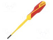 Screwdriver; insulated,slim; slot; 3.5x0.6mm; Blade length: 100mm BETA