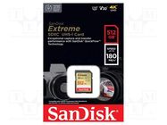 Memory card; Extreme; SDXC; R: 180MB/s; W: 130MB/s; UHS I U3 V30 SANDISK