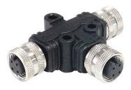 SENSOR SPLITTER, 4P M8 RCPT-2 X M8 RCPT