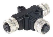 SENSOR SPLITTER, 5P M12 RCPT-2XM12 RCPT