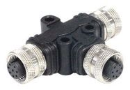 SENSOR SPLITTER, 8P M12 RCPT-2XM12 RCPT