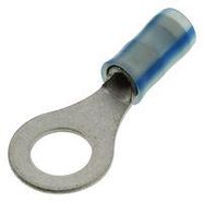 TERMINAL, RING TONGUE, 1/4IN, CRIMP BLUE