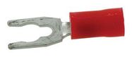 TERMINAL, SPADE/FORK, #8, CRIMP, RED