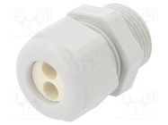 Cable gland; multi-hole; PG16; IP65; polyamide; grey; Holes no: 6 HUMMEL