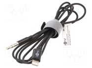 Cable; Apple Lightning plug,Jack 3.5mm 3pin plug; 1m; black GOOBAY