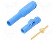 Connector: 1,5mm banana; plug; blue; Connection: soldered; Ø: 2.1mm STÄUBLI