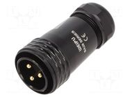 Connector: circular; plug; male; PIN: 3; IP67; SA28; 13÷16mm; 50A WEIPU