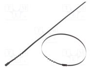 Cable tie; L: 360mm; W: 4.6mm; stainless steel AISI 304; 445N; wave RAYCHEM RPG