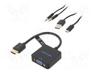 Converter; HDMI 1.4; 0.15m; Support: FullHD 3D; black VENTION