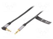 Cable; Jack 3.5mm 3pin plug,Jack 3.5mm 3pin angled plug; 0.5m VENTION