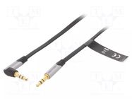 Cable; Jack 3.5mm 3pin plug,Jack 3.5mm 3pin angled plug; 1.5m VENTION