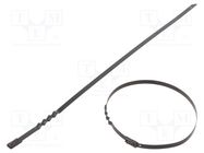 Cable tie; L: 520mm; W: 7.9mm; acid resistant steel AISI 316; wave RAYCHEM RPG