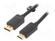 Cable; DisplayPort plug,HDMI plug; Len: 3m; black; 30AWG 