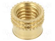 Threaded insert; brass; M8; BN 37885; L: 8.3mm; for plastic TAPPEX