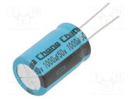 Capacitor: electrolytic; THT; 1mF; 50VDC; Ø16x25mm; Pitch: 7.5mm CHANGZHOU HUAWEI ELECTRONIC