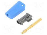 Connector: 4mm banana; plug; 19A; blue; gold-plated STÄUBLI