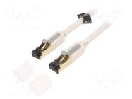 Patch cord; RJ45 plug,both sides; S/FTP; 7; Cu; 5m; PVC; grey; 28AWG VENTION