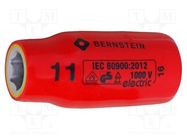 Socket; 6-angles,insulated,socket spanner; HEX 11mm; 1/2" BERNSTEIN