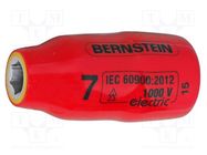 Socket; 6-angles,insulated,socket spanner; HEX 7mm; 3/8" BERNSTEIN