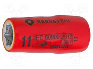 Socket; 6-angles,insulated,socket spanner; HEX 11mm; 3/8" BERNSTEIN