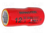 Socket; 6-angles,insulated,socket spanner; HEX 12mm; 3/8" BERNSTEIN