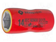 Socket; 6-angles,insulated,socket spanner; HEX 14mm; 3/8" BERNSTEIN