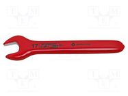 Wrench; insulated,single sided,spanner; 17mm BERNSTEIN