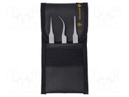 Tweezers-set; for precision works; 3pcs. BERNSTEIN