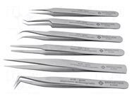 Tweezers-set; for precision works; 6pcs. BERNSTEIN