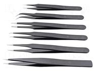 Tweezers-set; for precision works; ESD; 6pcs. BERNSTEIN