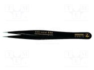 Tweezers; Blade tip shape: sharp; Tweezers len: 120mm; ESD 