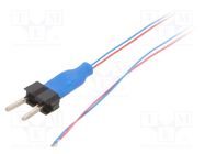 LED; blue; 25÷40mcd; 120°; 1x0.5x0.4mm; Leads: lead x2; Len: 0.3m OPTOSUPPLY