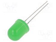 LED; 10mm; green; 1560÷2180mcd; 30°; Front: convex; 5VDC OPTOSUPPLY