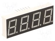 Display: LED; 7-segment; 14.2mm; 0.56"; No.char: 4; red; 30mcd; anode OPTOSUPPLY