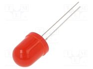 LED; 10mm; red; 1120÷1560mcd; 30°; Front: convex; 5VDC; No.of term: 2 OPTOSUPPLY