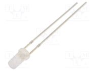 LED; 3mm; yellow; 330÷500mcd; 140°; Front: flat; 1.8÷2.6VDC OPTOSUPPLY