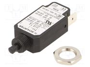 Circuit breaker; Urated: 240VAC; 48VDC; 7A; SPST; Poles: 1; screw 