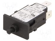 Circuit breaker; Urated: 240VAC; 48VDC; 15A; SPST; Poles: 1; SNAP-IN 