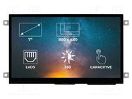 Display: TFT; 7"; 800x480; Illumin: LED; 164.4x99.45x2.3mm; LVDS Riverdi