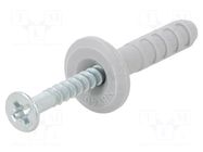 Plastic anchor; with flange,with screw; 8x40; zinc-plated steel FISCHER