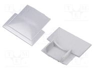 Cap for LED profiles; silver; 10pcs. GTV Poland