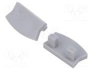 Cap for LED profiles; silver; 10pcs. GTV Poland