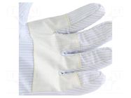 Cleanroom acces: protective gloves; white; one size; dissipative ANTISTAT