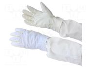 Cleanroom acces: protective gloves; white; one size; dissipative ANTISTAT